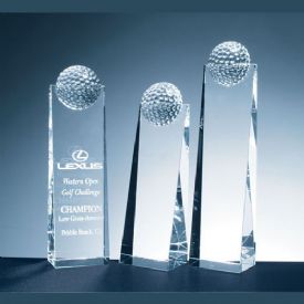 Golf Ball Tower Crystal Award