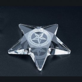Pentagon Crystal Star Paperweight